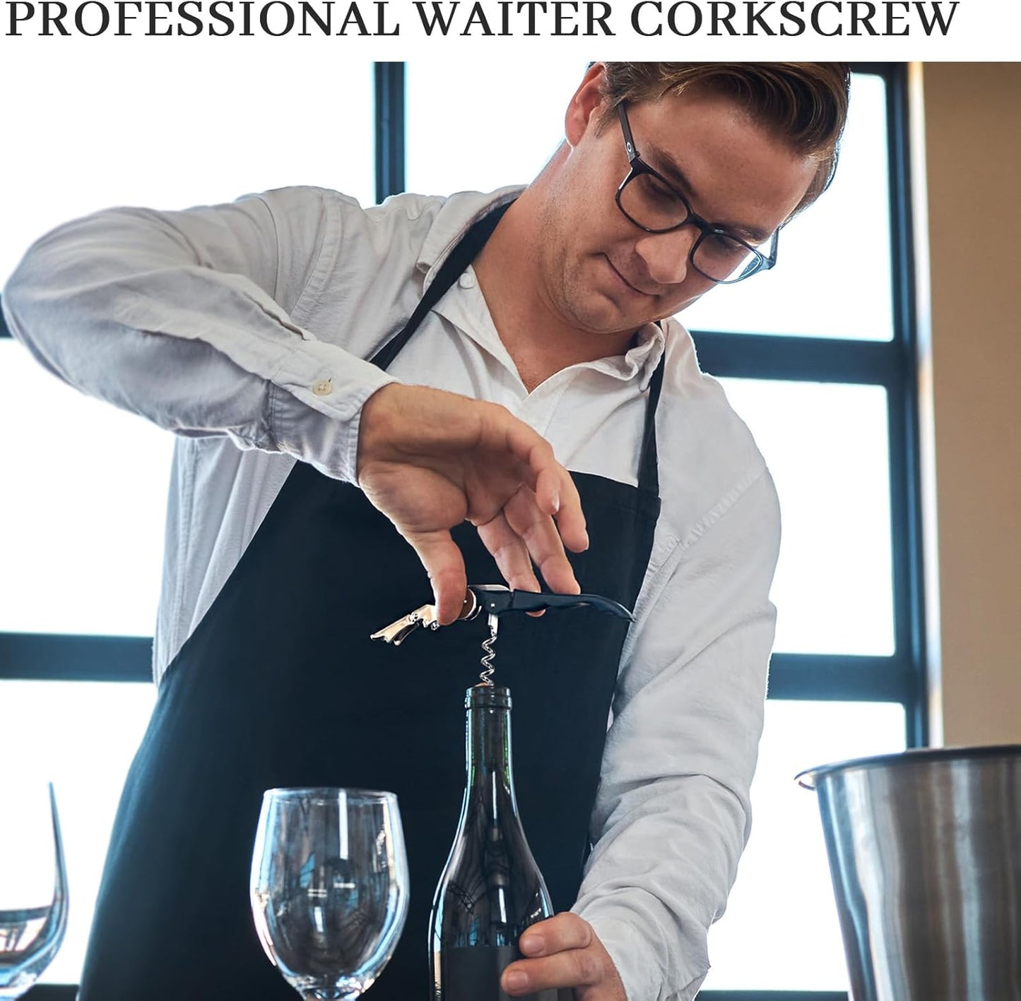 HYZ Wine Opener Bulk 20Pack for Bartender, Professional Waiter Corkscrew Wine Key for Servers,Wine Bottle Opener Double Hinged, Wine Accessories Set for Party Favor, Black