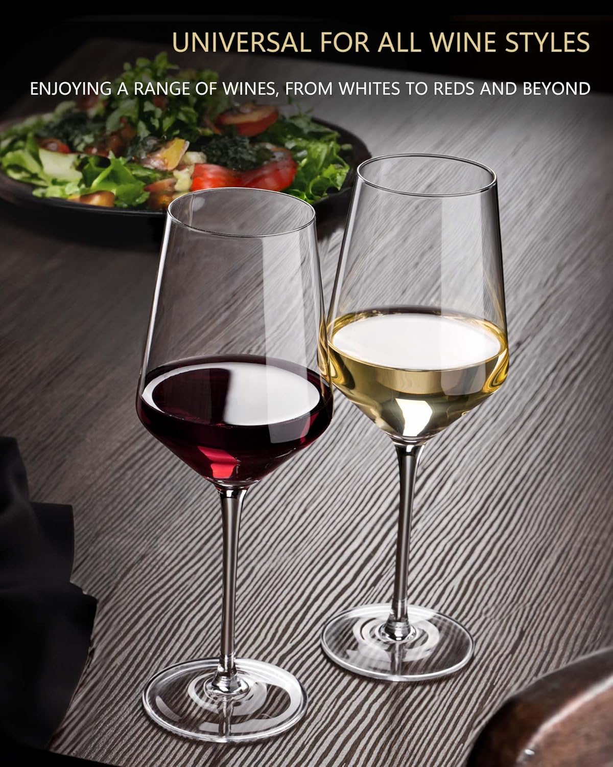 JBHO 17 oz Lead-Free Wine Glasses Set of 6, Hand Blown Durable Crystal Wine Glasses for Daily Use and Hosting Guests, Thin Rim for Serving Red and White Wine, Gift packing for any occasion