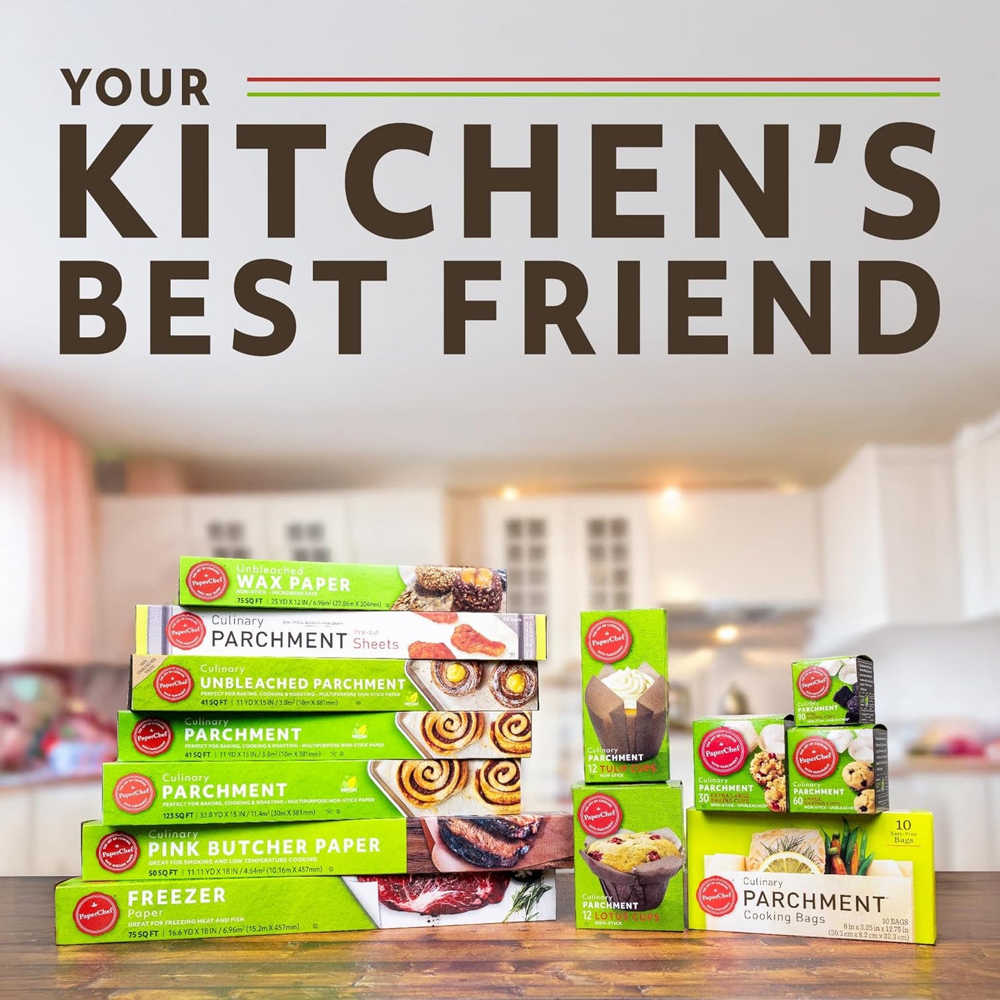 Mini Parchment Baking Cups - Easy Release, Non-Stick Paper - 90 Count - 2 Pack