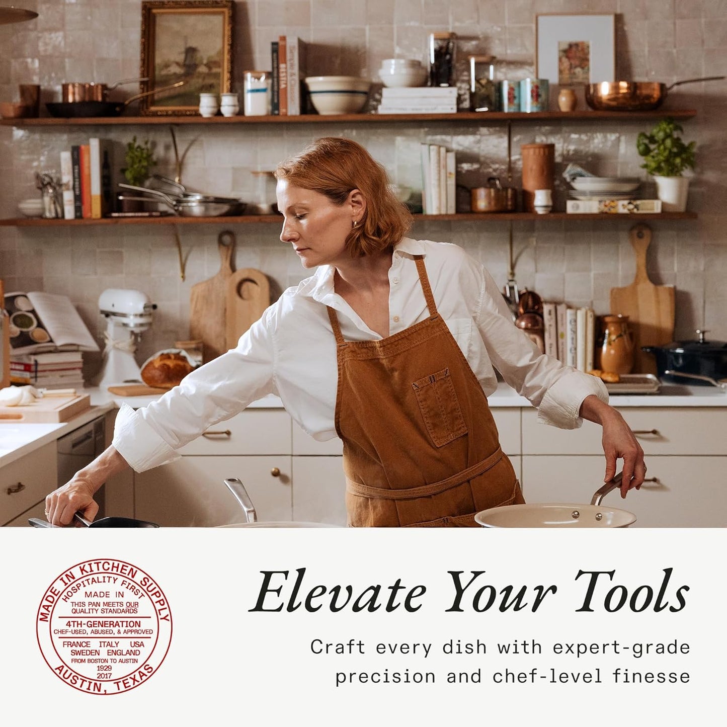 Made In Cookware - Stainless Steel - Spider Strainer Skimmer Ladle for Cooking Frying - Harbour Blue - Kitchen Essentials - Dishwasher Safe - Crafted in China