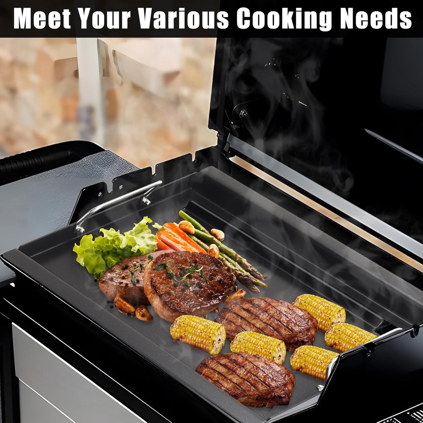 SafBbcue Full Size Griddle Inserts for Home Depot Nexgrill 720-0830H 720-0888 720-0783E Flat Top Griddle for Nexgrill Replacement Parts 720-0830 720-0958 720-0670A 720-0830D, Carbon Steel