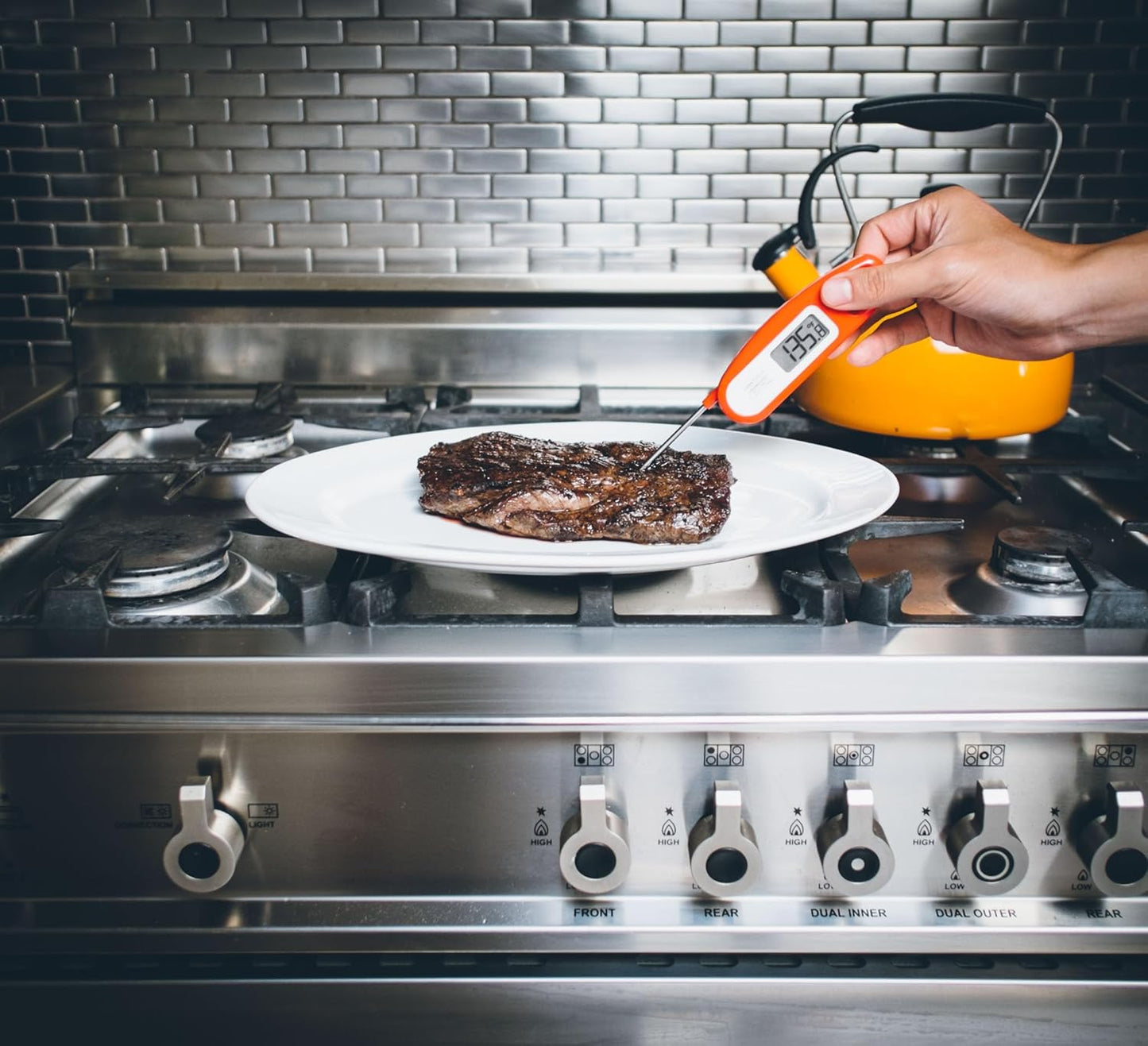 Lavatools Javelinยฎ Ultra-Fast 3-Second Digital Instant Read Meat Thermometer for Grill and Cooking, 2.75" Probe, Compact Foldable Design, Large Display, IP65 Water Resistant, NSF Certified โ Milk