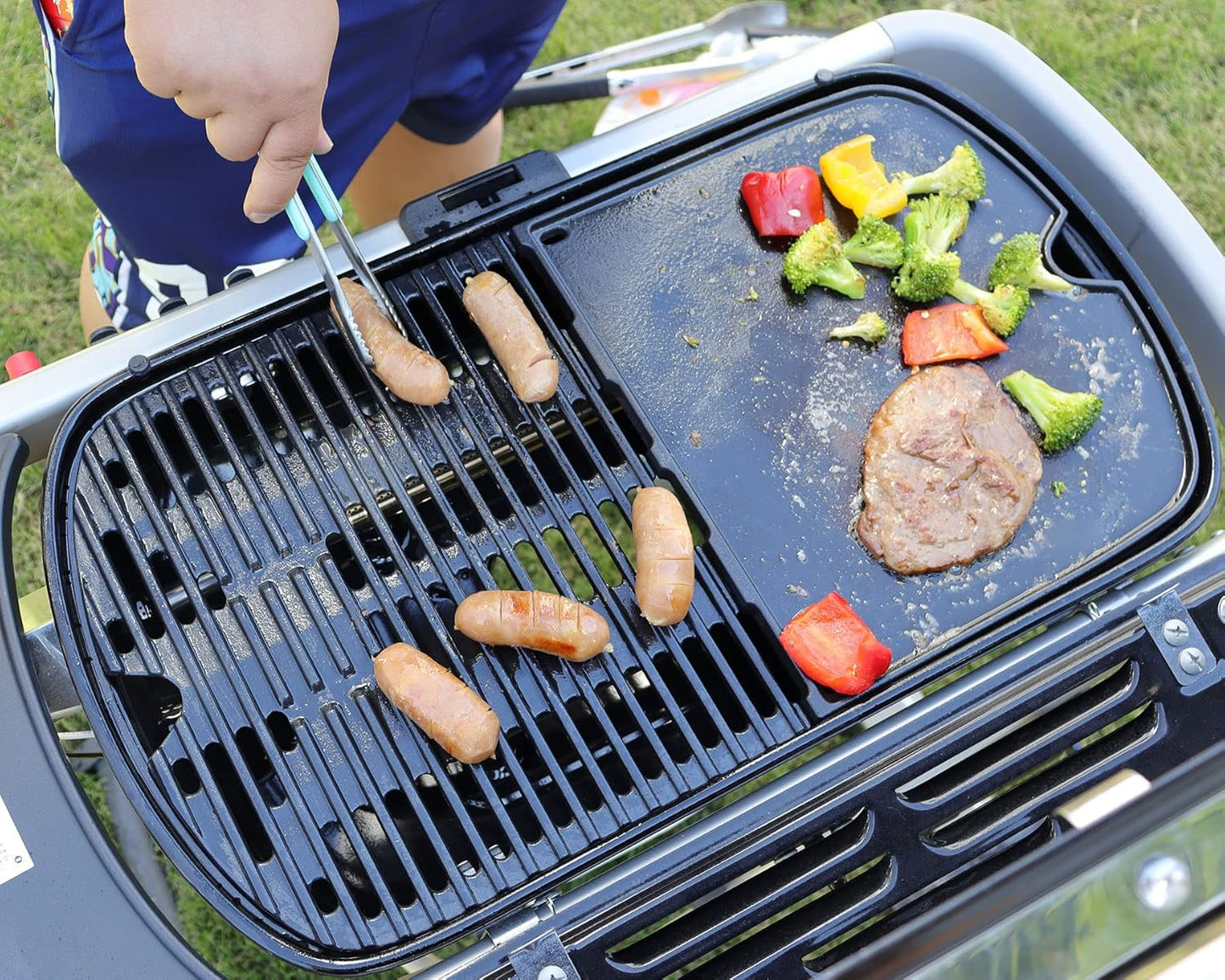 Cast Iron Grill Griddle and Cooking Grate for Weber Traveler Portable 9010001 9020001 9030001 9013001 Gas Grill, Replacement Parts for Weber Traveler Portable Gas Grill Stealth Edition, Black