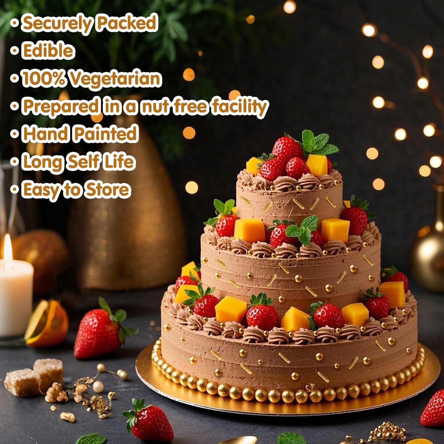 Gold Pearl Sprinkles,Edible Rods Pearl Sugar Candy Mix Size,130g/4.58oz,Baking Edible Cake Decorations,Cupcake Toppers,Cookie Decorating Donuts Ice Cream,Food Grade,Holiday Wedding Party Valentines Christmas Supplies