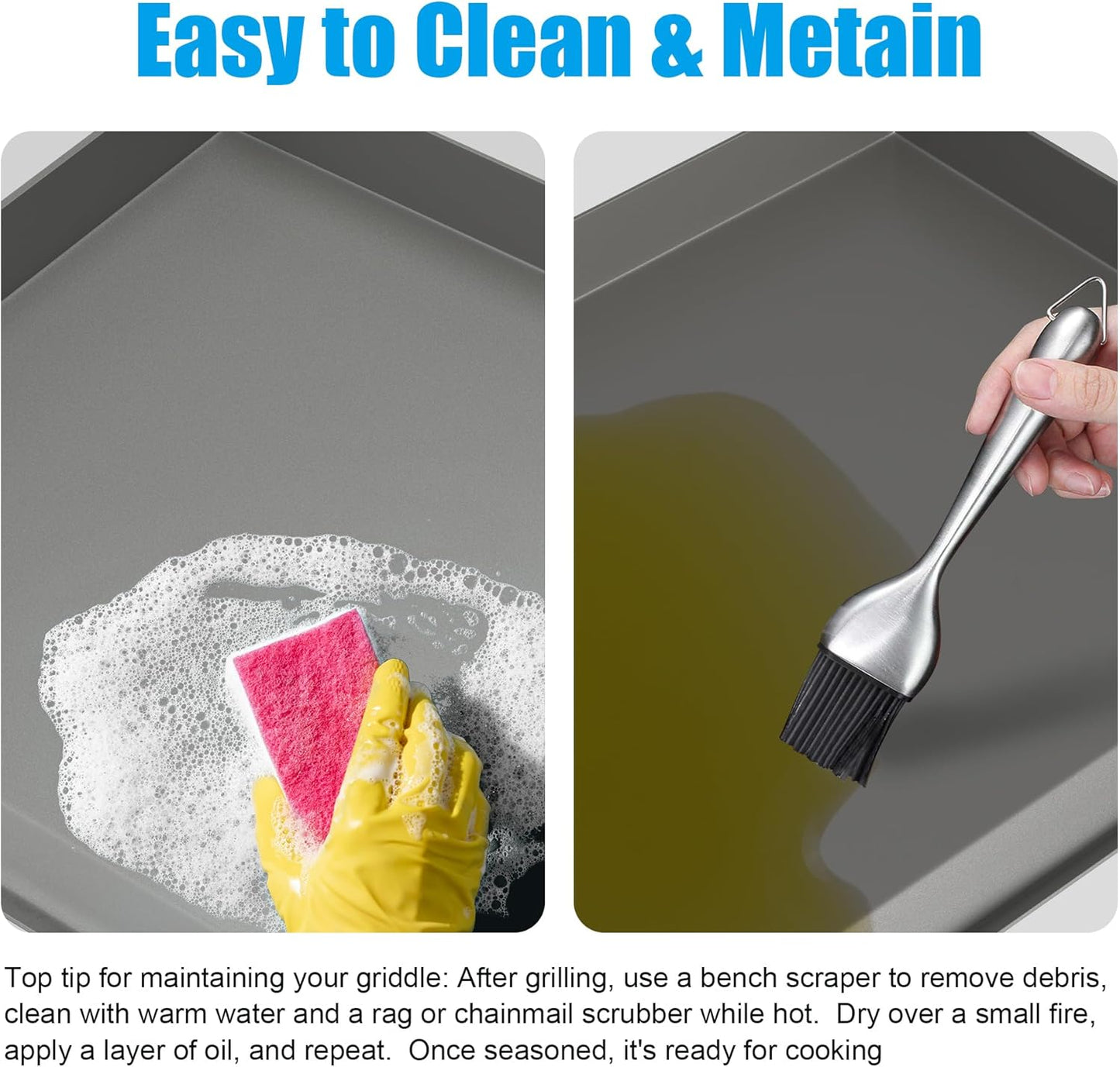 Professional 16x24 in Flat Top Griddle for Camp Chef Tahoe, Expedition 3X,Fry Griddle Accessories for Camp Chef 16" 2 Burners Camp Propane Stove Grill,1 Carry Bag and Grease Cup with Clip