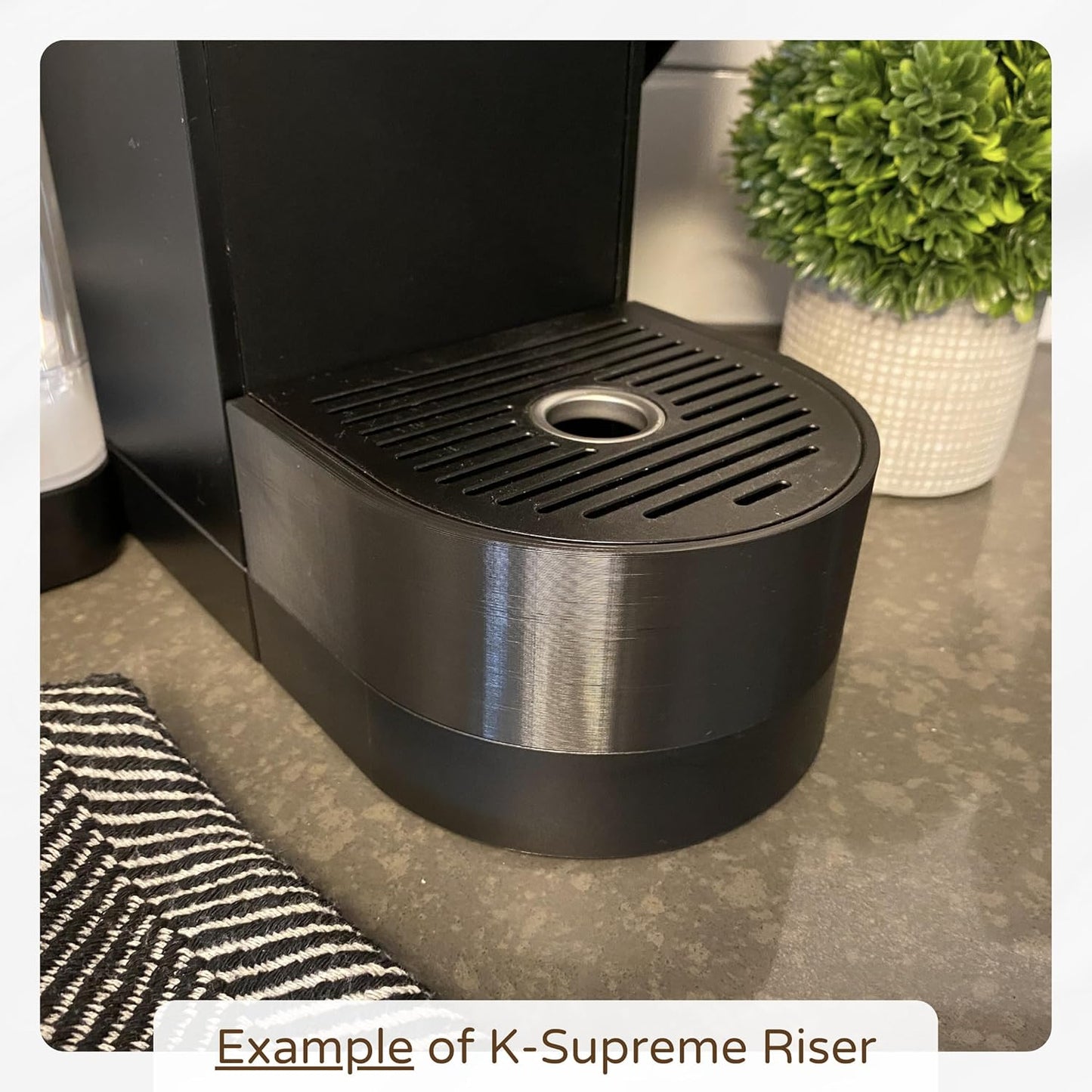 Drip Tray Mug/Cup Riser Made for the Keurig to Reduce Splashes - Riser Only (White, K-Supreme 1.7 inches Tall)