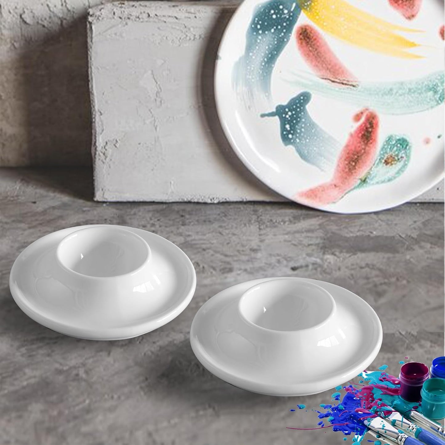 Cinf Ceramic Egg Holder Gift Set of 2 Porcelain Holder Breakfast Boiled Cooking Easy to Clean Childhood Memories Kitchen