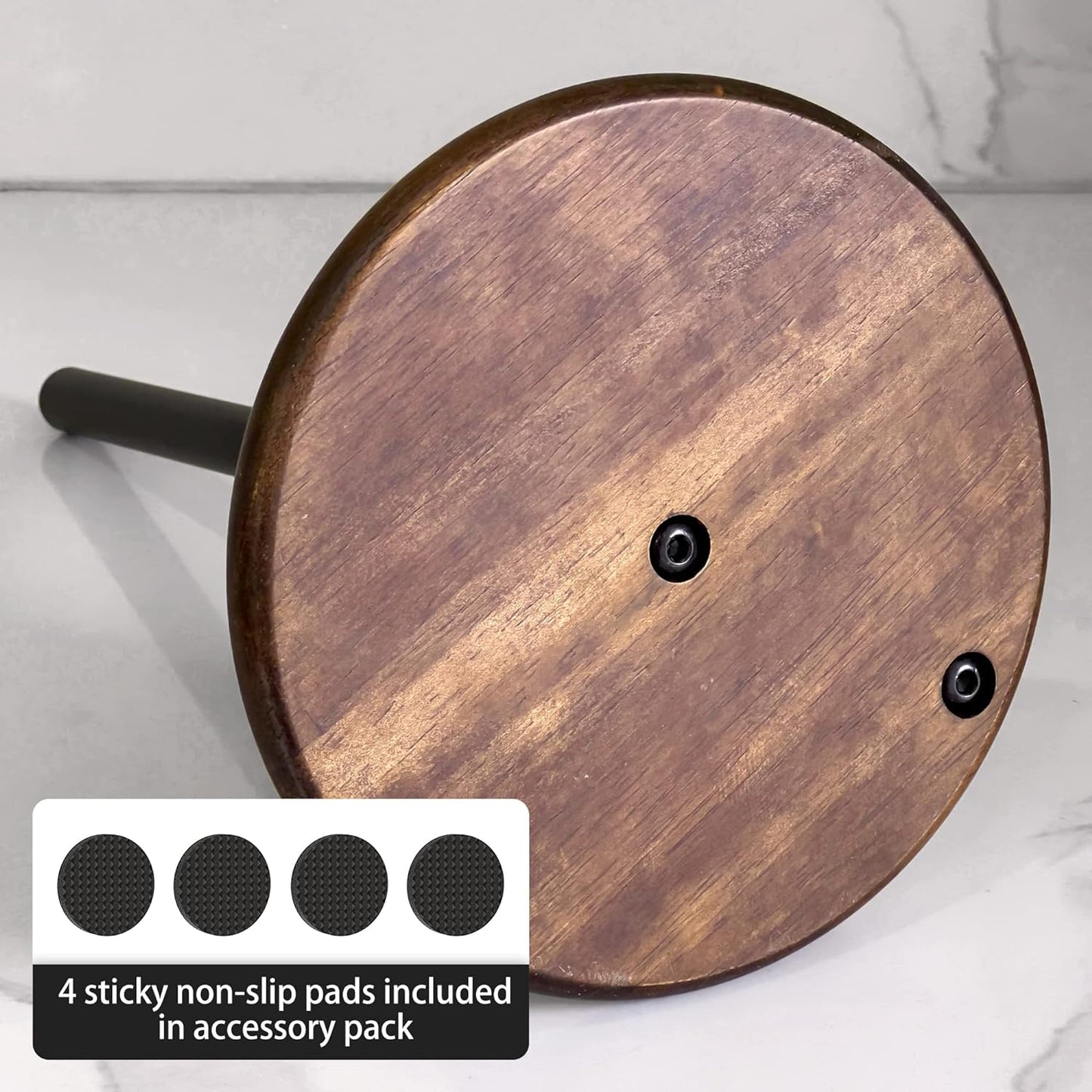 Paper Towel Holder Countertop with Real Wood Round Base, Farmhouse Paper Towel Holder Stand for Kitchen Dining Table Home Decor