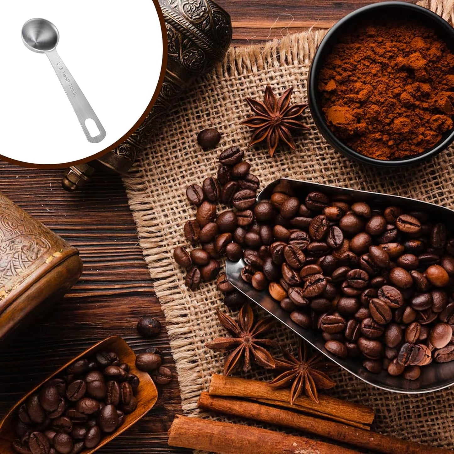 10ML / 2/3TBSP Measuring Spoons, 2 Pcs Stainless Steel Tablespoon, Small Metal Teaspoons for Measuring Dry and Liquid Ingredients