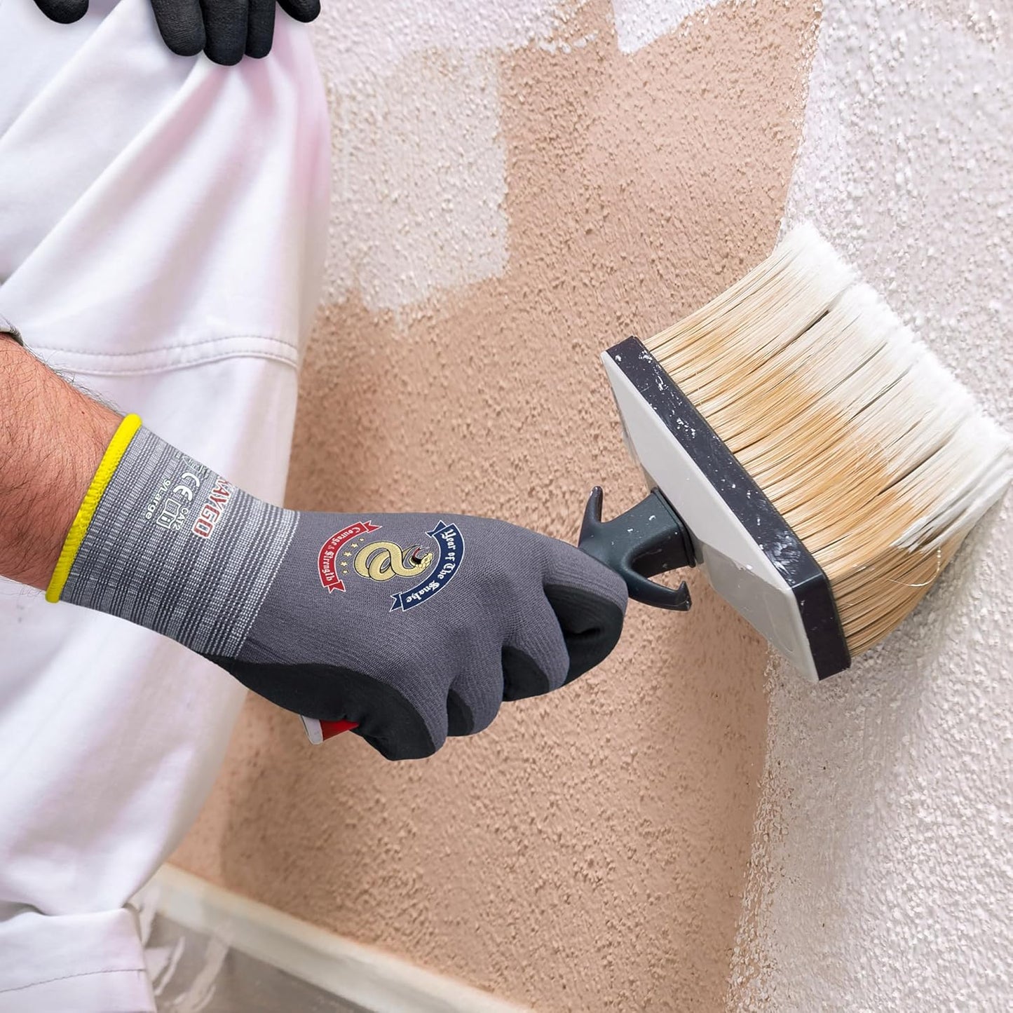 KAYGO Safety Work Gloves MicroFoam Nitrile Coated, 3 Pairs KG18NB,Seamless Knit Nylon Glove for Men and Women, Ideal for Automotive,Warehouse,Construction (L,Gray)