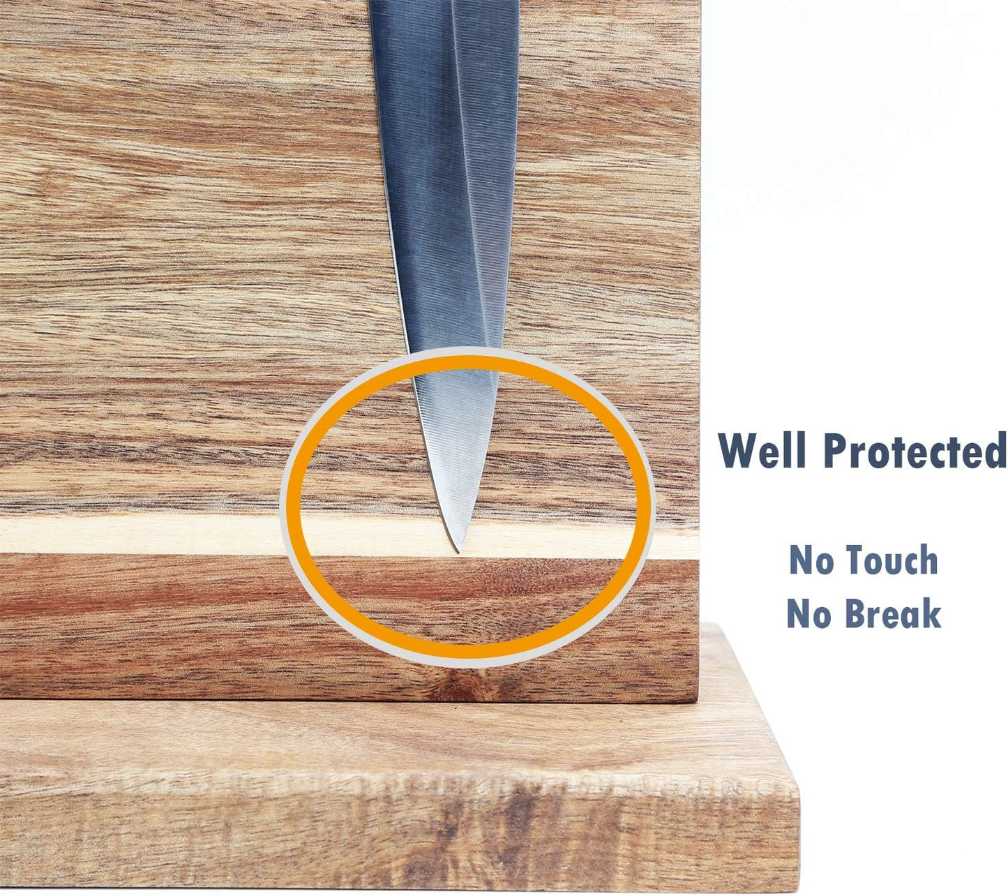 Resafy Large Magnetic Knife Holder,Acacia Wooden Magnetic Knife Block 16 X 12 Inches,Rack Magnetic Universal Stands with Strong Enhanced Magnets Strip Kitchen Storage Cutlery Organizer Without Knifves