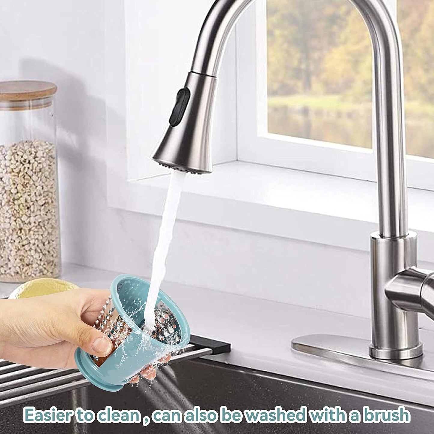 One-Touch Control Cheese Grater Machine - Electric Shredder for Vegetables, Fruits, Potato - Salad Maker with 5 Free Attachments, Green