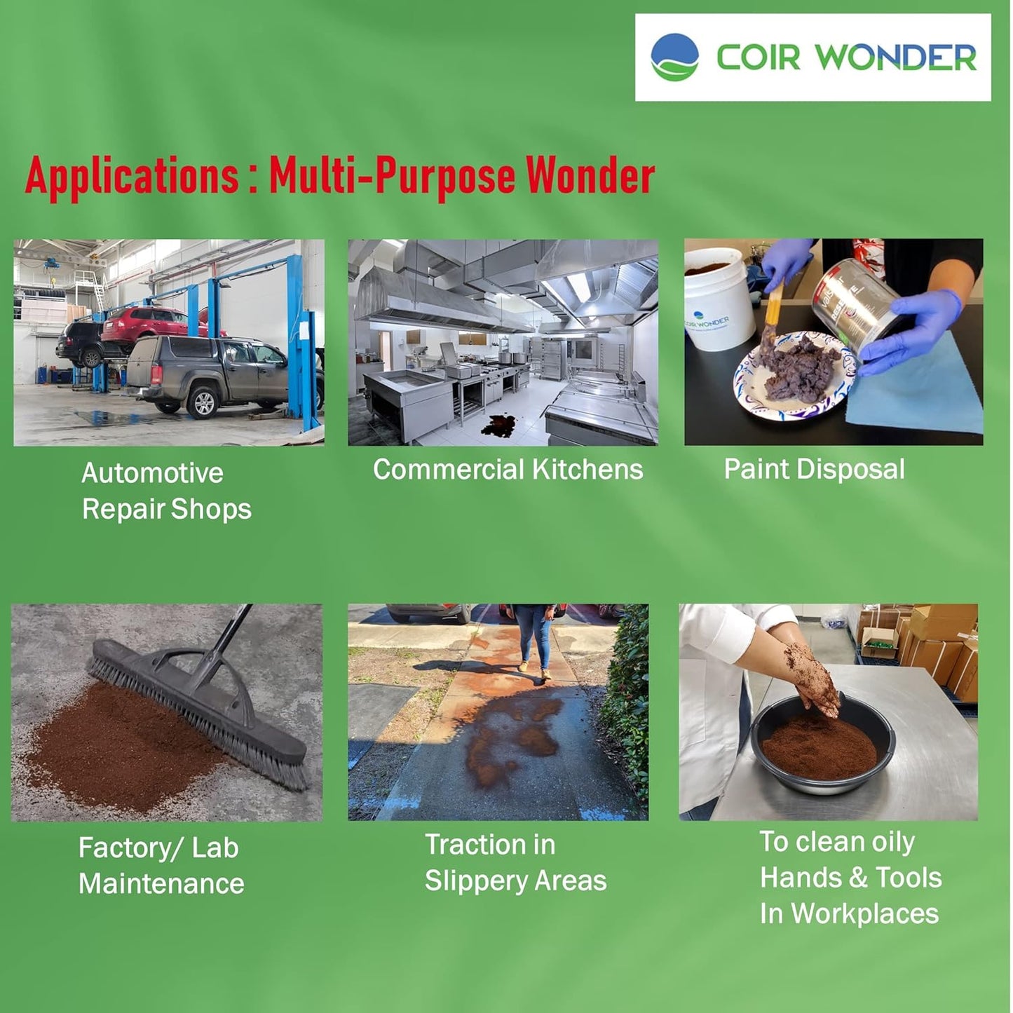 3-in-1 Oil Absorbent, Paint Hardener & Sweeping Compound – 9L (3.2 Lb) – Absorbs 6 Quarts Oil, Solidifies 20 Cups Cooking Oil – Eco-Friendly Spill Cleanup Granules for Shop, Garage, Home