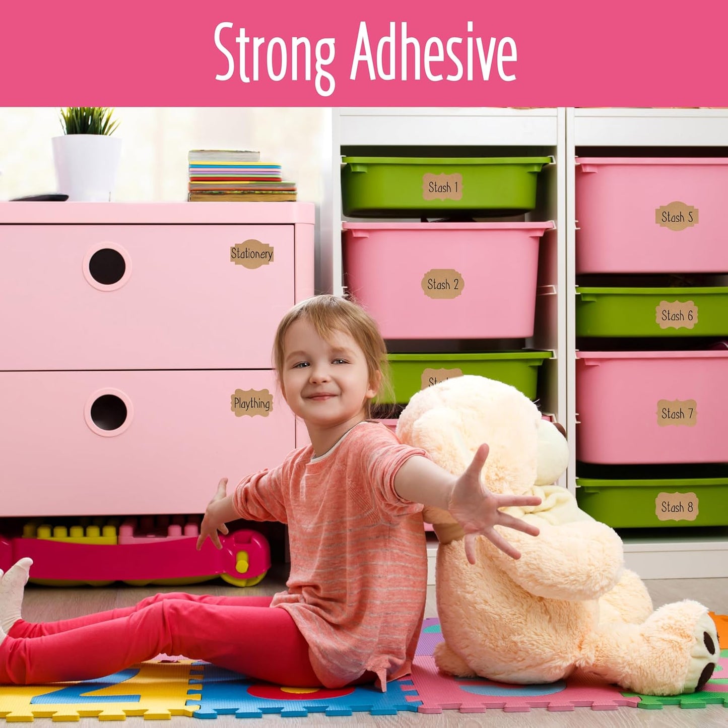 300 PCS Kraft Blank Stickers, 5 Fancy Shapes Labels Blank Stickers Roll Rustic Name Tags with Permanent Adhesive for File Folders, Food Jars, Gift Tags, Home Office Business Uses (2” x 3”)