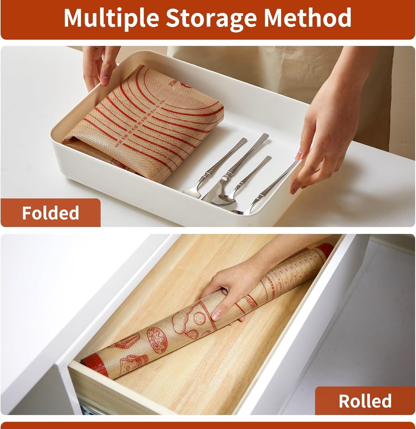 Silicone Baking Pastry Dough Mat - 32x24Inch Extra Large Cookie Bread Rolling Mats Sheet, Nonstick Kitchen Counter Kneading Board, Thick Reusable Pie Cookies Pizza Fondant Making Matt with Measurement