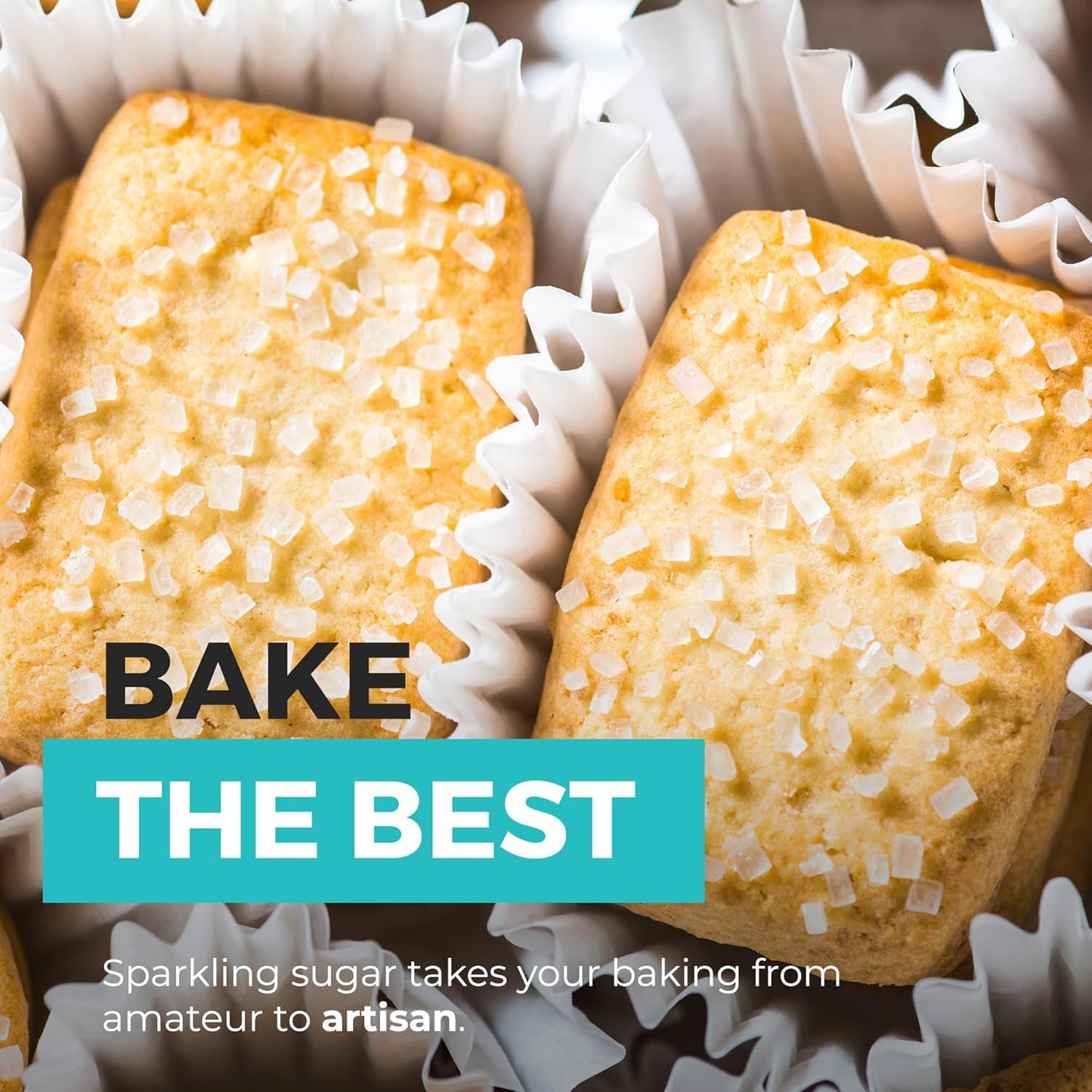 Sparkling Sugar (2.5lb) White Sparkling Sugar Crystals for Baking, Sanding Sugar, Extra Coarse Grain, Bright White, Maximize Sparkle, Holds Under Heat, Adds a Sweet Crunch, Non-GMO Sourced, Tested and Verified Gluten Free, Premium Quality