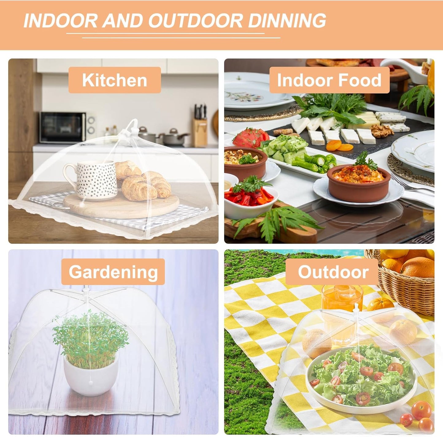 uxcell 3 Pcs Large and Tall Food Covers 17" Mesh Food Covers for Outdoors Collapsible Food Protector Covers Tent for Parties Outdoor Picnics BBQs, Blue