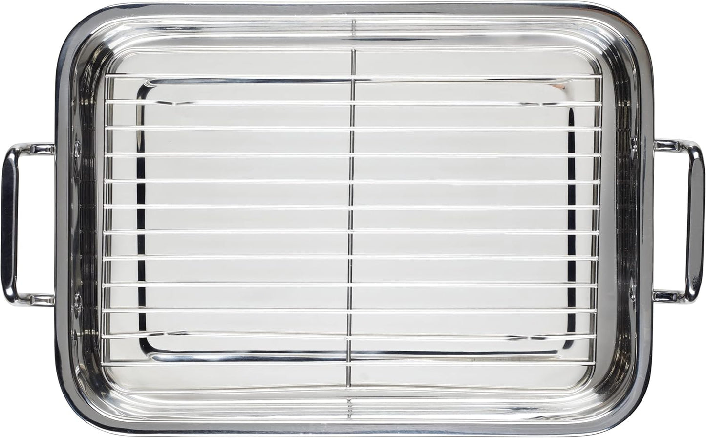 Farberware Classic Traditions Stainless Steel Roaster/Roasting Pan with Rack, 17 Inch x 12.25 Inch