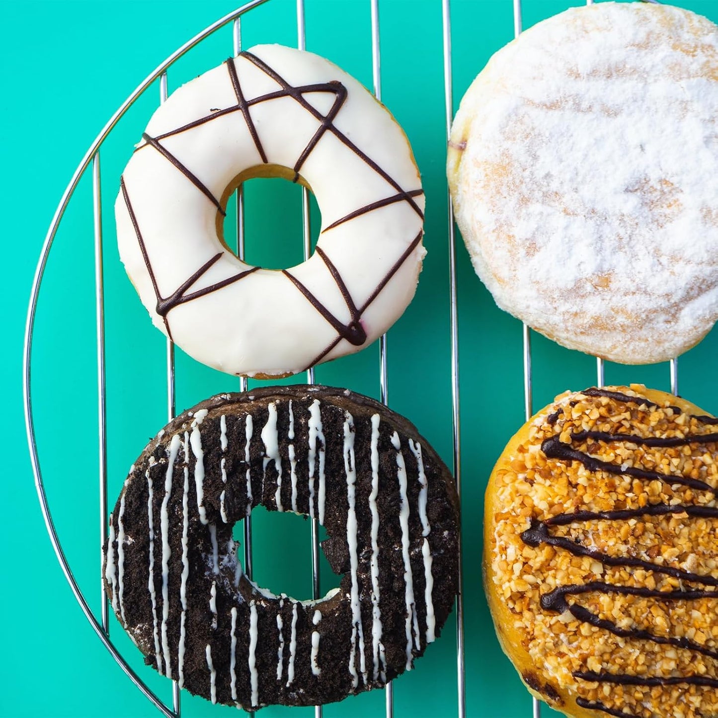 uxcell Round Cooking Rack with Legs, Dia 9.8 Inch 304 Stainless Steel Barbecue Grill for Cooking Baking Barbecue Air Fryer Racks, Silver