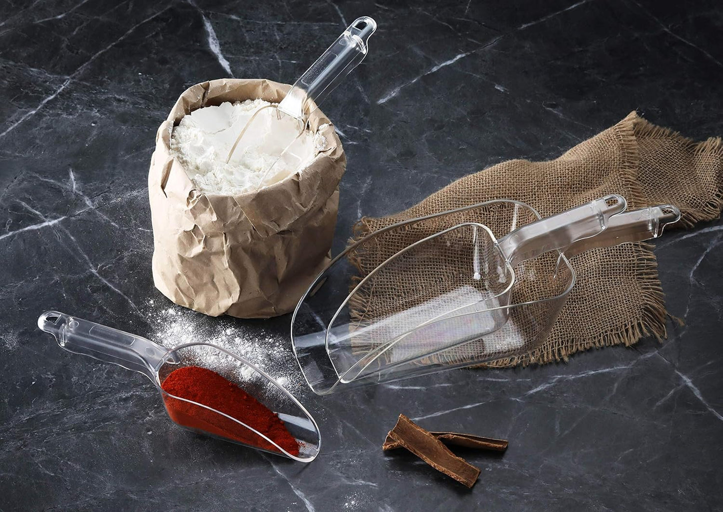 New Star Foodservice 34400 Polycarbonate Plastic Utility Ice Scoop, Clear, 12-Ounce