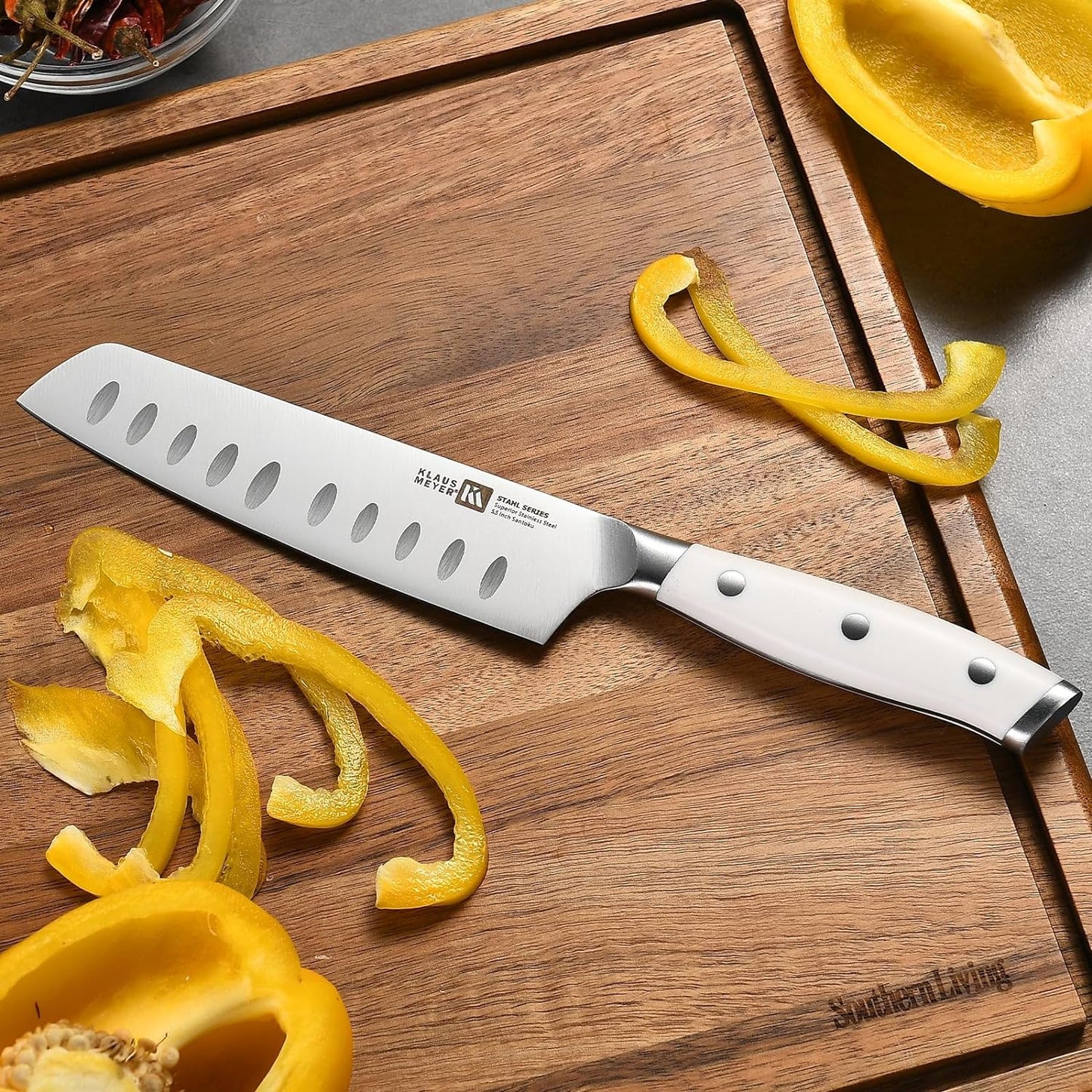 Stahl High Carbon Exclusive German Steel 8 Piece Knife Block Set (White)