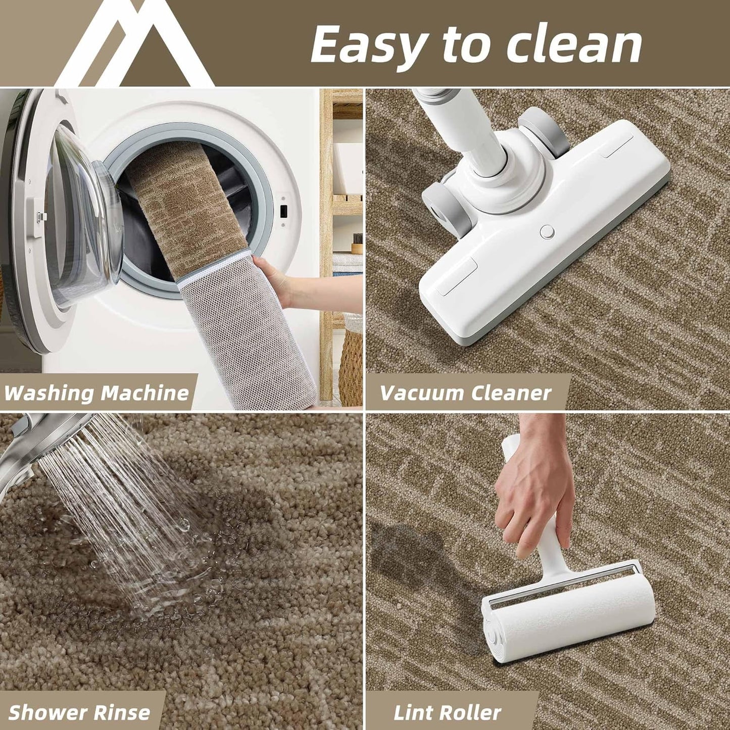 COSY HOMEER Kitchen Rugs 20"x32"+20"x48" Absorbent Soft Kitchen Mats for Floor Non Slip Kitchen Runner Rug Polyester Washable Kitchen Floor Mats for Sink Mat,Hallway,Laundry,Taupe