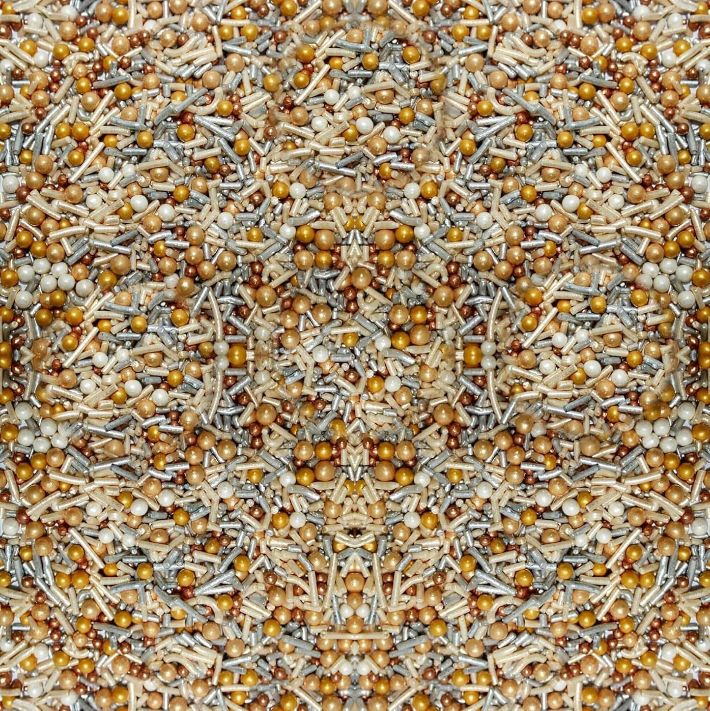 Confect Metallic Sprinkles Mix | Gold & Silver Cake Decorating Balls and Jimmies | Edible Baking Confetti for Cupcakes, Cookies & Desserts | Vegan, Gluten-Free, Soy-Free, Dairy-Free, Palm Oil-Free – 4.2 Oz