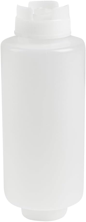 Restaurantware 32oz. FIFO Inverted Plastic Squeeze Bottle with Refill and Dispensing Lids - First In First Out - Perfect for Restaurants Catering and Food Trucks - 1ct box
