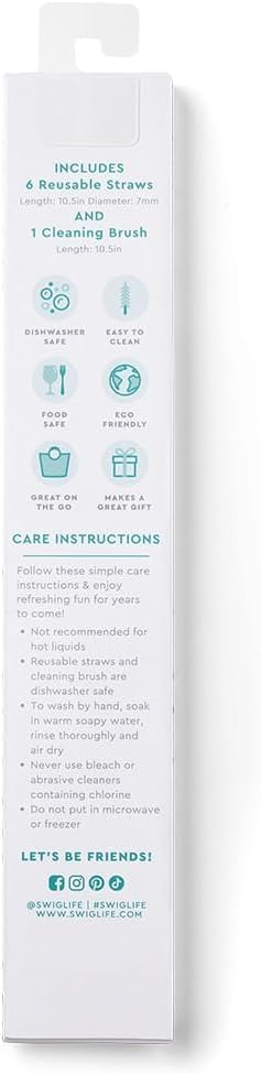 Swig Life Reusable Straws Bunny Trail + Peach Glitter Tall Straw Set & Cleaning Brush, Each Straw is 10.25 inch Long (Fits Swig Life 20oz Tumblers, 22oz, and 32oz Tumblers)