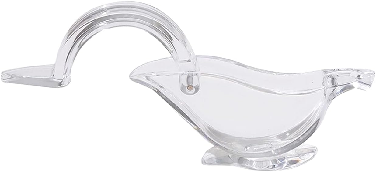 New Acrylic Manual Lemon Slice Squeezer, Portable Transparent Fruit Juicer, Elegance Bird Shape, Hand Juicer for Orange Lemon Lime Pomegranate (4Pcs) (2Pcs)