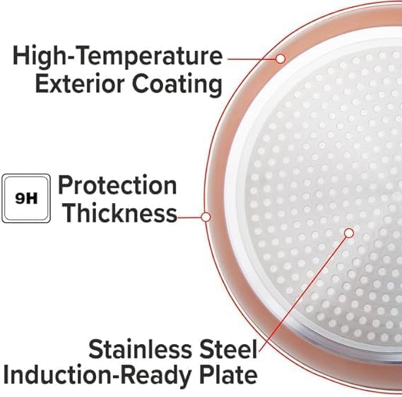 Nuwave 3-Piece Fry Pan Set, 8”, 10”, 12” Forged Lightweight, G10 Healthy Duralon Blue Ceramic Ultra Non-Stick, Induction-Ready & Works on All Cooktops, Ergonomic Stay-Cool Handles