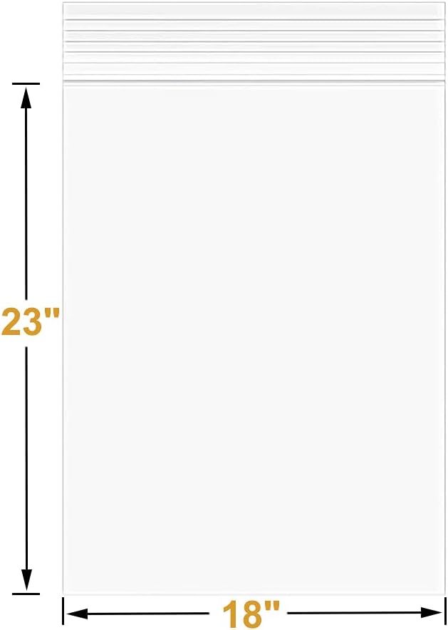 18" x 23" Large Clear Zip Storage Plasic Bags 5 Gallon Reclosable P Bags With Zipper Thick 3Mil for Product Storage, Freezer Bag-30 Count