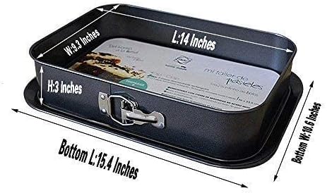 meleg otthon Springform Pan Cheesecake Pan Leakproof Cake Pan Bakeware Rectangle Nonstick Removable Bottom Black 10.6"D x 15.4"W x 3"H