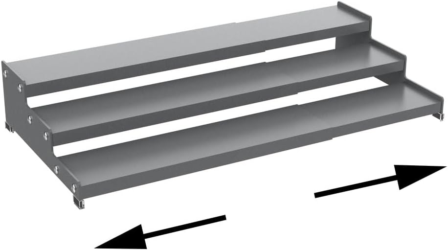 Premium Spice Rack Organizer for Countertops - 3-tier space-saving kitchen organizer for spice jars, oil bottles and utensils 1 Pack Grey (modern rust-resistant design)