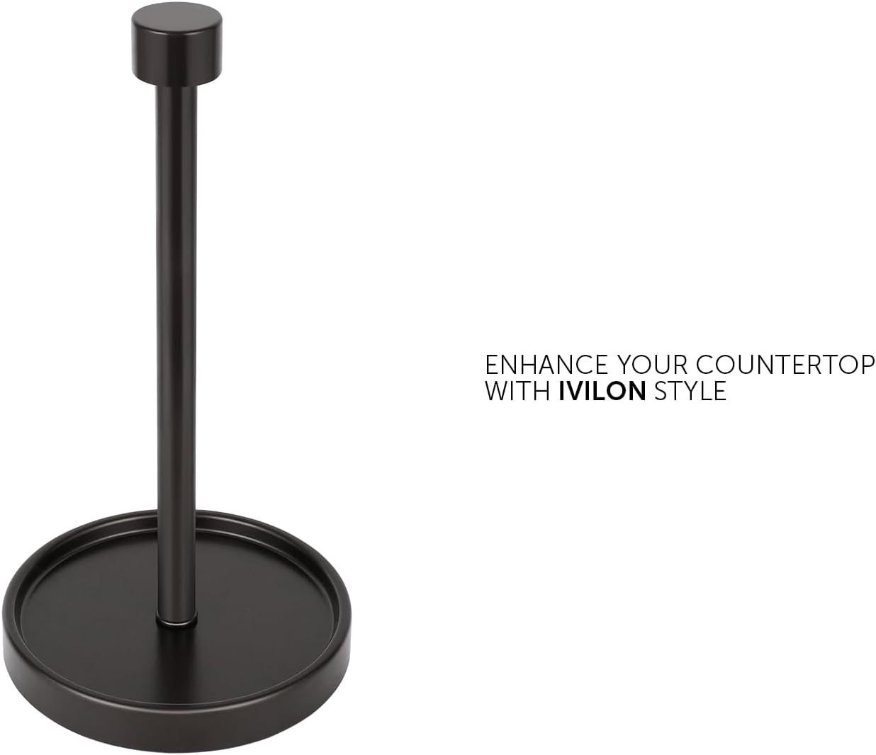 Ivilon Countertop Paper Towel Holder - Modern End Cap Minimalist Design - Color Oil Rubbed Bronze