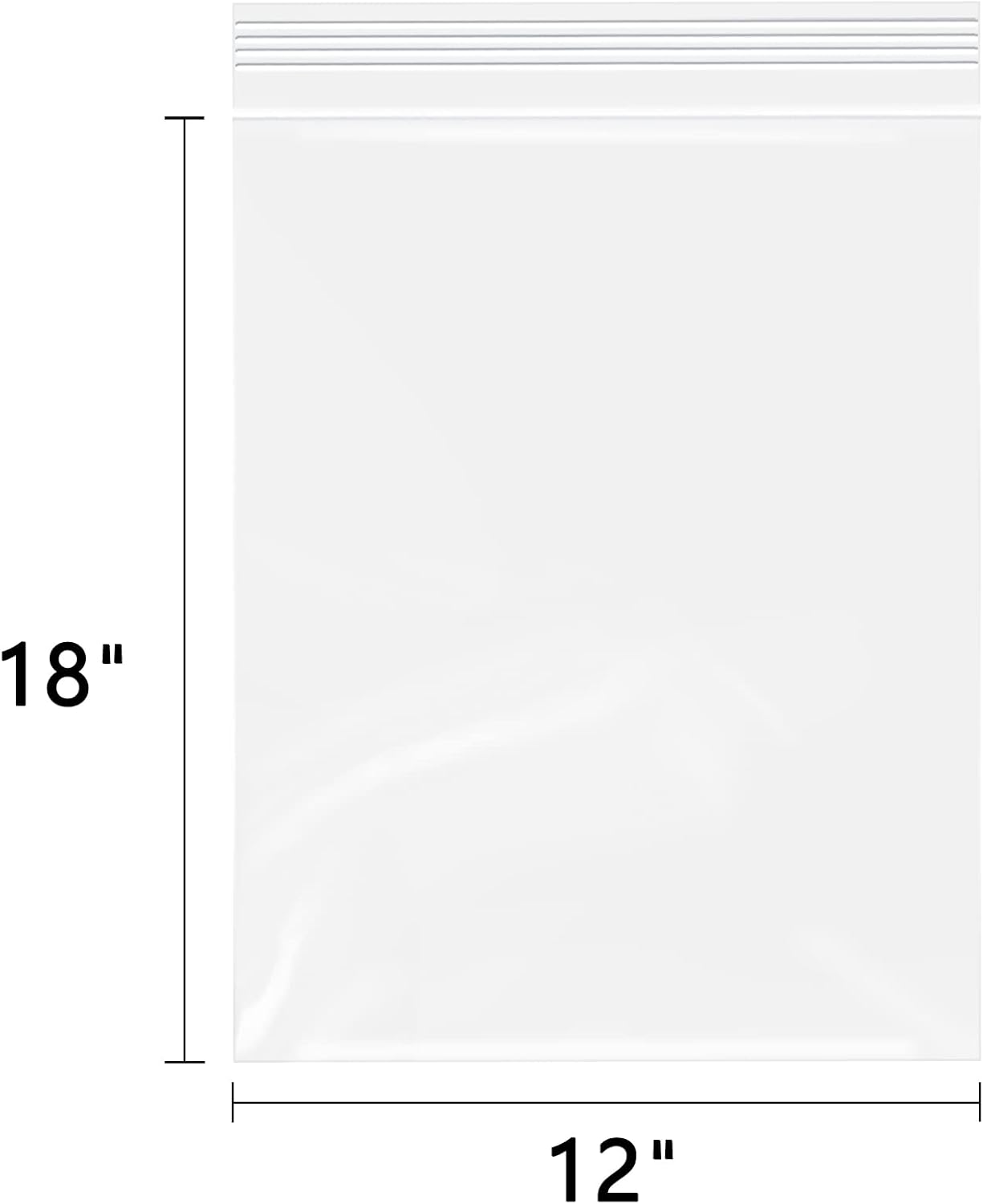 12" x 18"(1000 Count) Large Zip Plastic Poly Bags - 2 Mil Clear Reclosable Zipper Bags for Prints, Photos, Documents, Clothing, T-Shirt, Storage