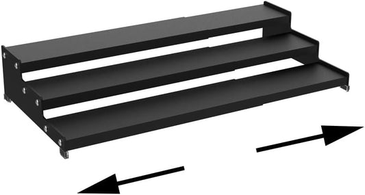 Premium Spice Rack Organizer for Countertops - 3-tier space-saving kitchen organizer for spice jars, oil bottles and utensils 1 Pack Black (modern rust-resistant design)