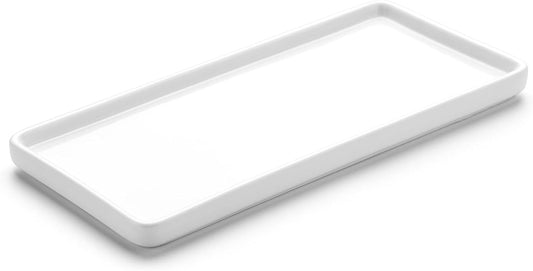 Gurygo 8" Bathroom Trays - Ceramic Vanity Tray for Bathroom - Small Ceramic Tray - Kitchen Soap Trays - Porcelain Dispenser Organizer for Kitchen Bathtub Counter (White)