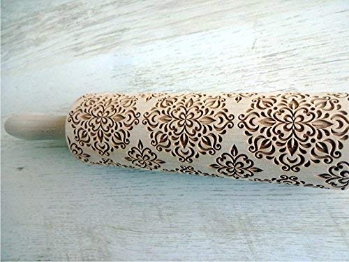 KALEIDOSCOPE Rolling Pin Laser engraved embossing rolling pin Baking tool Engraved kitchen cookies Wooden rolling pin