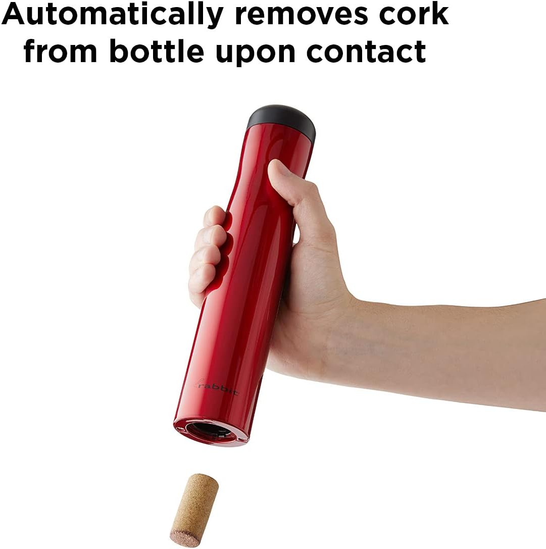 Rabbit Automatic Electric Corkscrew Wine Bottle Opener (Metallic Red)