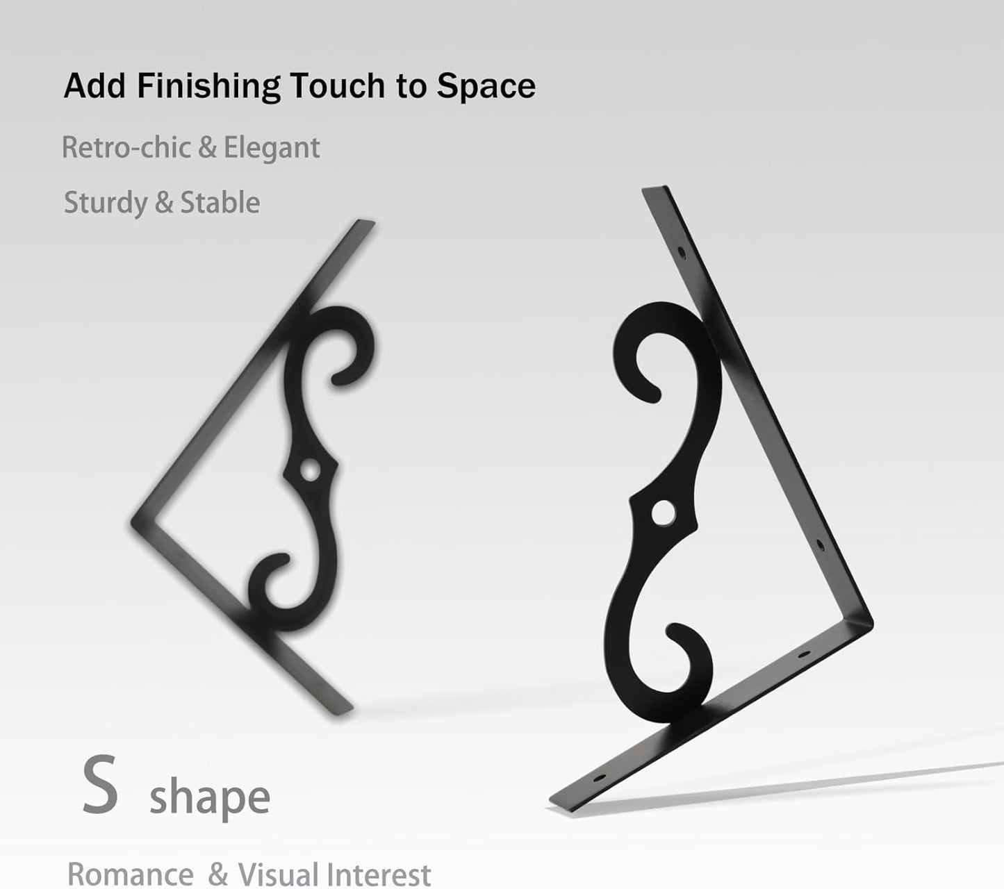 DINZI LVJ Long Wall Shelves, 23.6 Inch Large Floating Shelves Set of 2, Wide Display Shelf Wall Mounted with Brackets, Easy Hanging for Living Room, Toilet, Office, Bedroom, Espresso