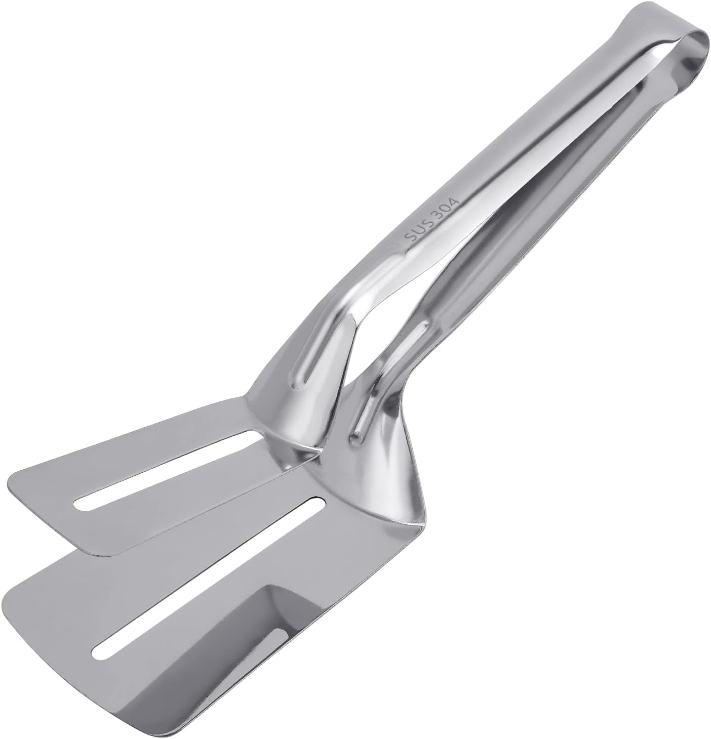 Steak Clamps, 3-in-1 Cooking Tong, Double Sided Spatula, 11 inch Multifunctional Stainless Steel Food Flipping Spatula Tongs Clip for Beefsteak Bread Hamburger BBQ Meats Pizza Pies Bread Fish (1 Pack)