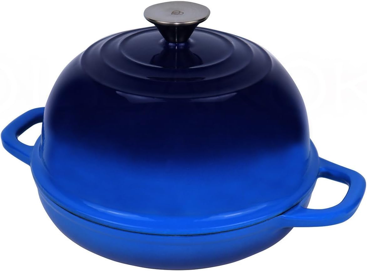 Dutch Oven for Bread Baking Bread Oven for Sourdough Bread Baking, Enameled Cast Iron Dutch Oven Pot with Lid 5 qt Cast Iron Bread Pan, Blue