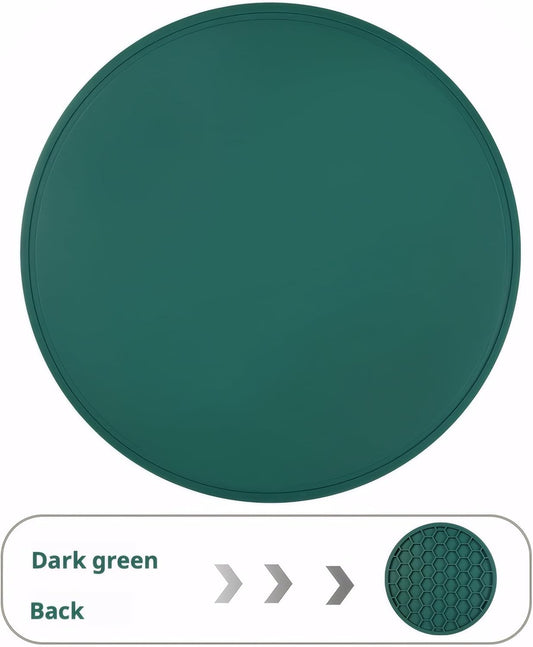 5-Pack Silicone Trivet Mats for Hot Pots, Pans & Dishes – Non-Slip Heat Resistant Round Placemats, Kitchen Counter Protectors & Coasters (Home Essentials Dark Green 6.3"*6.3"*0.24")