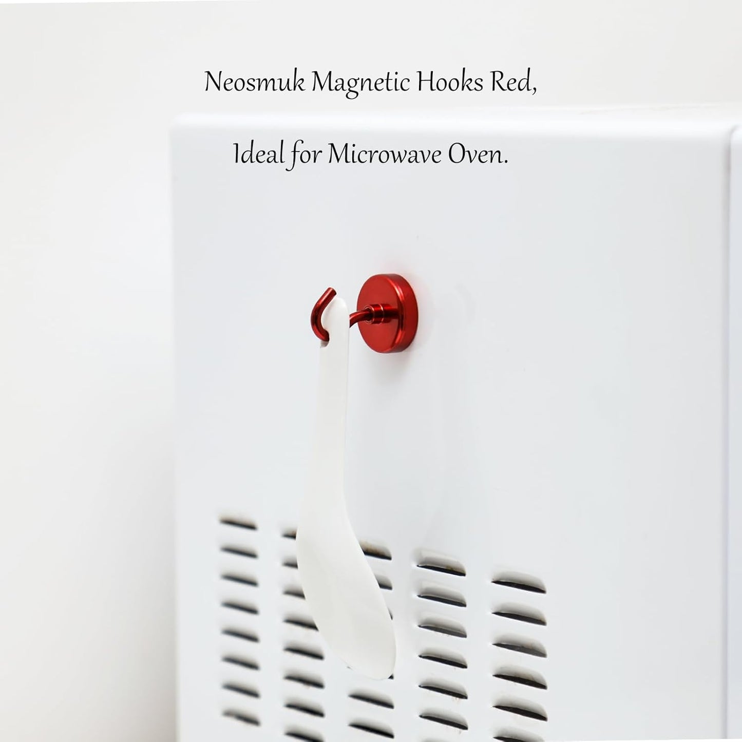 Neosmuk Magnetic Hooks Heavy Duty,Strong Magnet with Hook for Fridge, Super Neodymium Extra Strength Industrial Hooks for Hanging, Magnetic Hanger for Toolbox, Cruise, Grill(Red,10 Pack)