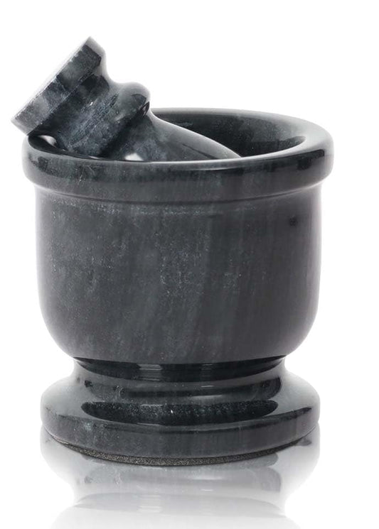 Radicaln Marble Mortar and Pestle Set Black 2.5" Inches Handmade Spice Grinder for Kitchen Herb Grinder Bowl & Garlic Crusher for Kitchen Accessories