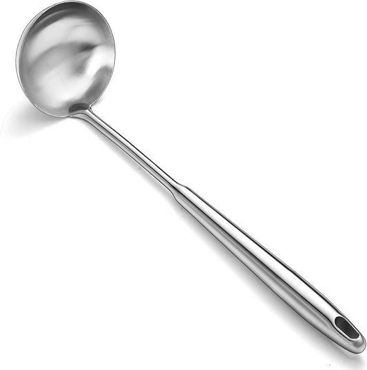 Stainless Steel Soup Ladle – Extra-Deep Large-Capacity Ladle with Long Hollow Handle, Dishwasher Safe, Easy to Clean – Ideal for Soup, Stew, Broth & Sauce