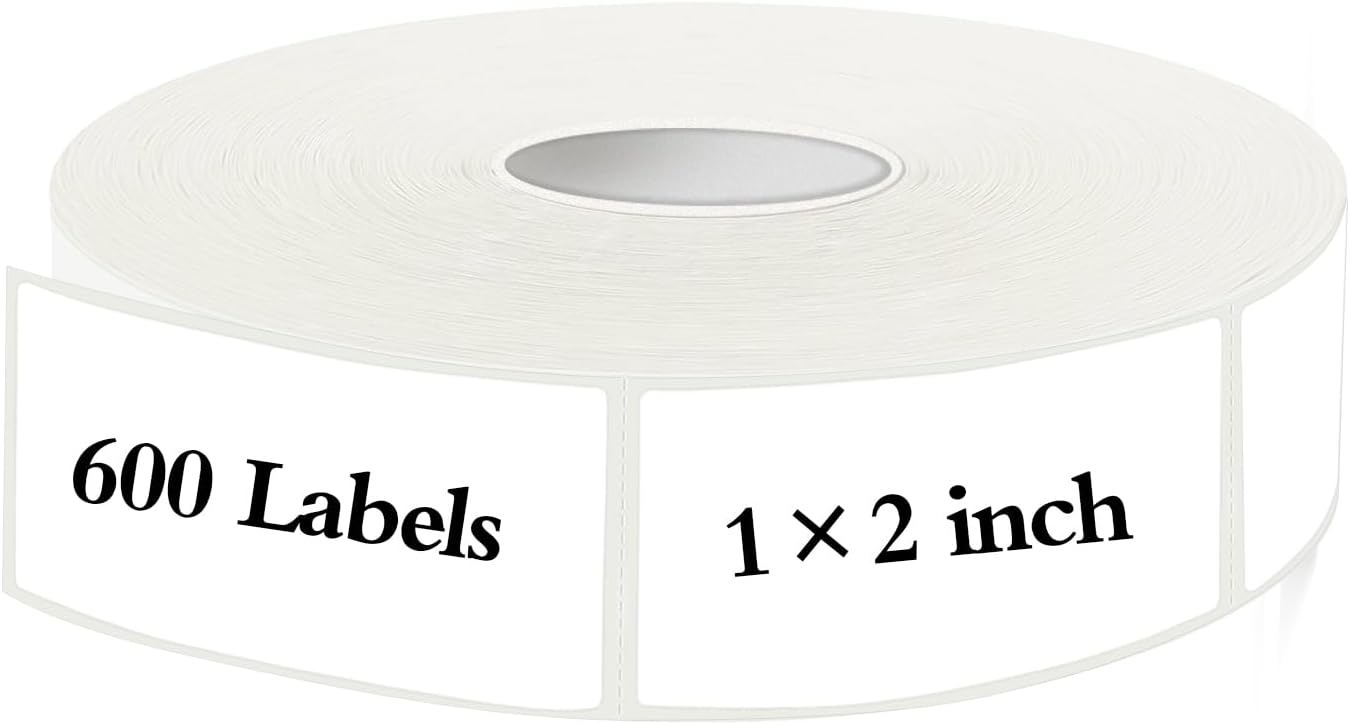 600 Blank Removable Freezer Labels Water Oil Resistant with Perforation Line for Food Containers Jars Pantry Organization (Ink Quick-Dry，1” x 2”)