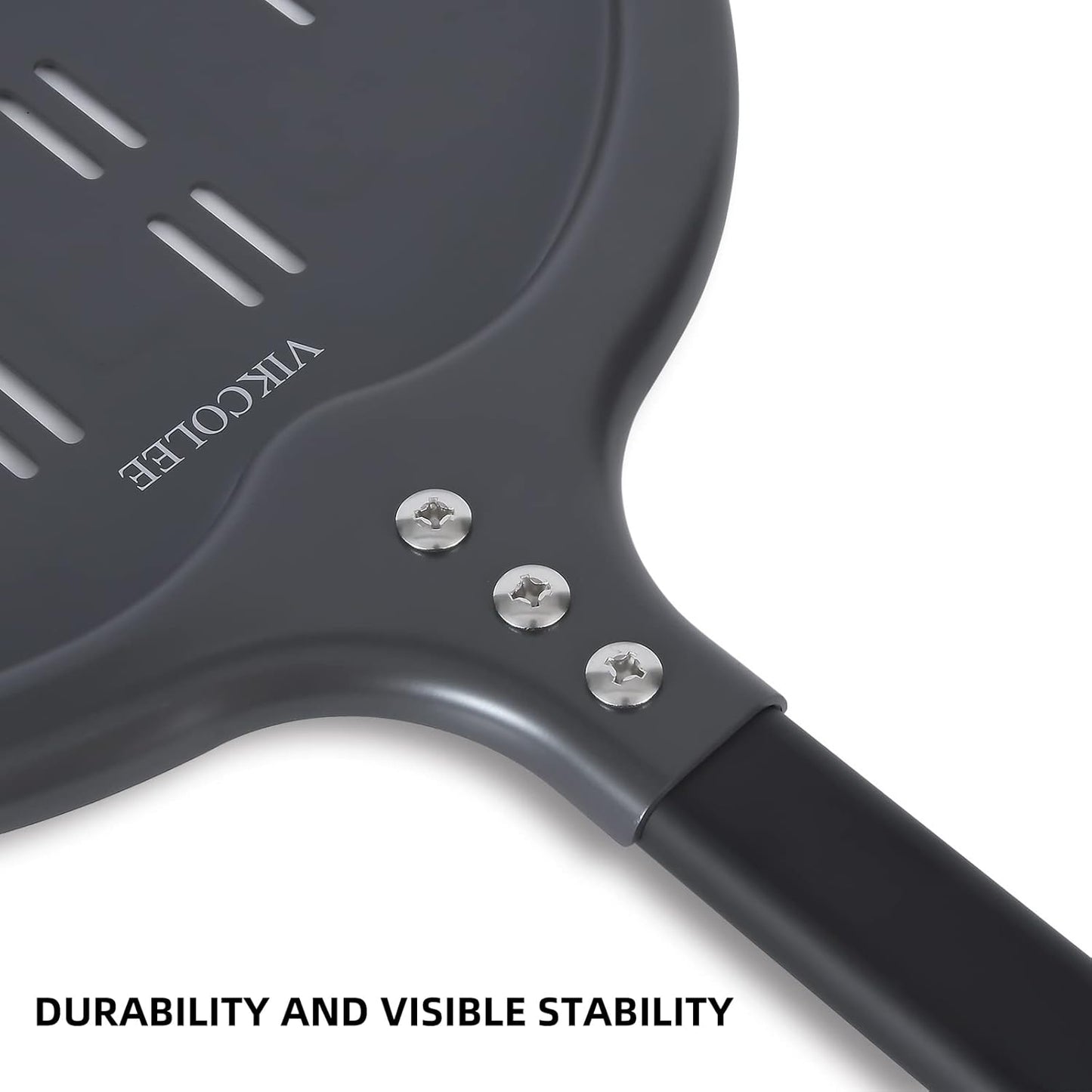 Perforated Pizza Peel, 12 x 14 Inch Rectangular Pizza Turning Peel, Professional Anodized Aluminum Turning Pizza Spatula, 26 inch overall