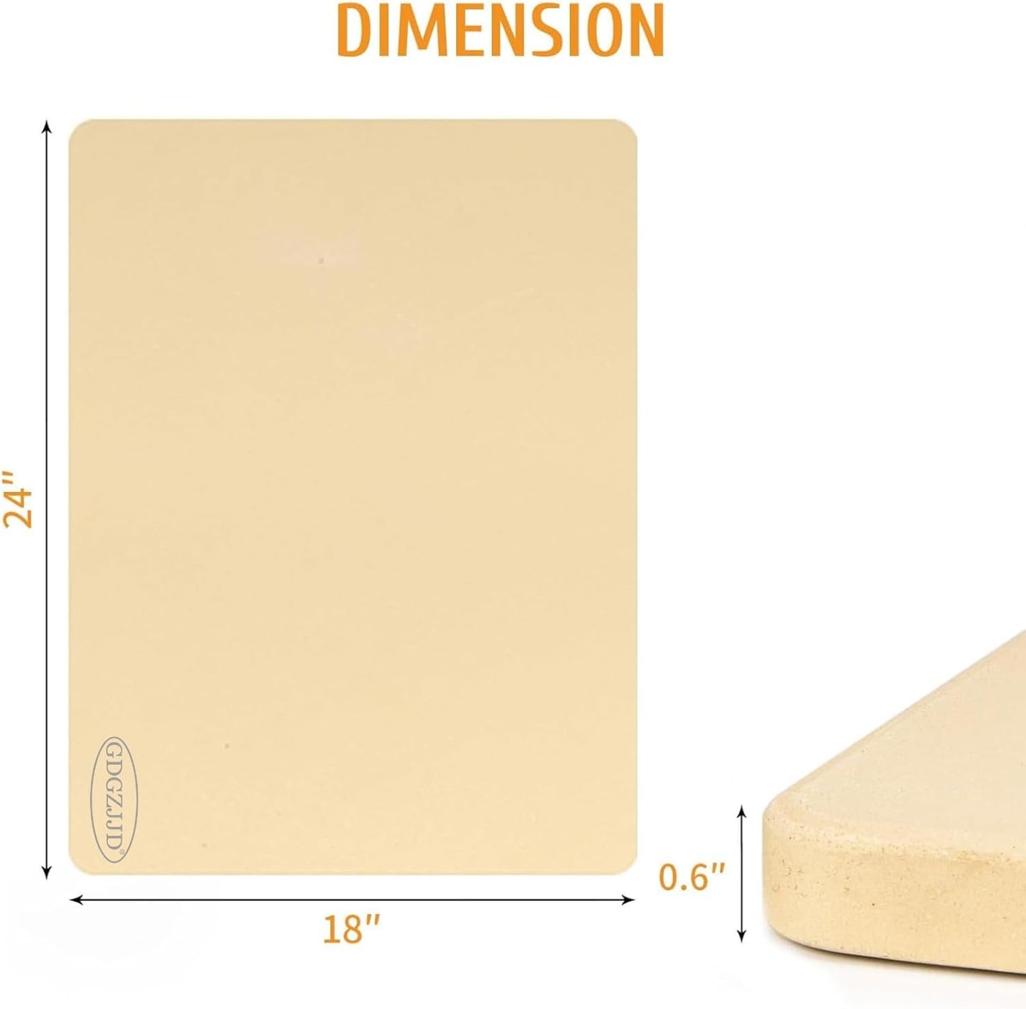 Extra Large Pizza Stone 24" x 18",Cooking Stone for Grill Rectangular, Baking Pizza Stone for bread, Ideal for Grilling Baking Several Sizes of Pizzas